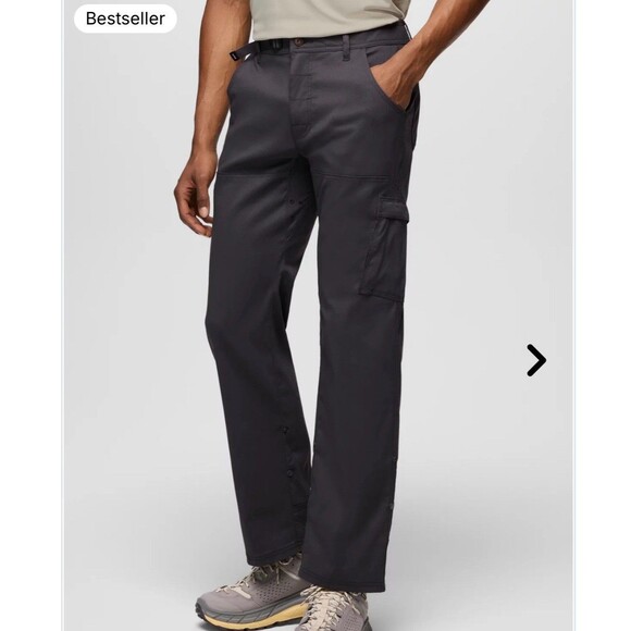 Prana NEW Stretch Zion Pant Mens 32 x 32 Shadow Gray Straight Relaxed Hiking - Picture 3 of 16